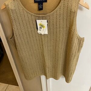 Preston & York Metallic Gold Tank Top XL